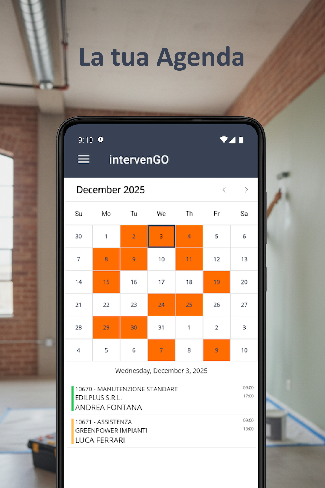intervenGO: agenda interventi